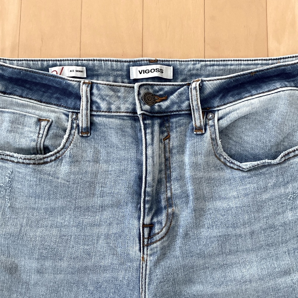 VIGOSS HIGH RISE ACE SKINNY JEANS in LIGHT WASH SZ 14/32 - Picture 3 of 13